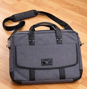 VANGODDY 14" Laptop Messenger Bag Gray Black Shoulder Briefcase Travel Work